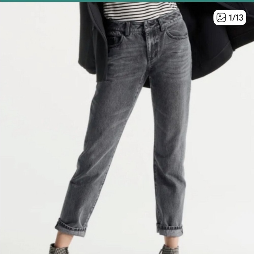 Cabi 100% Bf Jeans Sz 2 Gray Zip Fly Mid Rise No Stretch Cotton